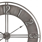 tanie Dekoracje ścienne-zegar ścienny becka szary srebrny 60cm zegar ścienny nowoczesny cichy mechanizm zegarowy przemysłowy zegar ścienny okrągły zegar ścienny metalowy przemysłowy żelazny vintage francuski prowincjonalny