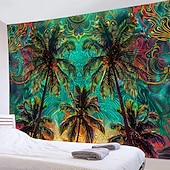 tanie gobeliny artystyczne-malowanie tropikalnych liści wiszące gobelin wall art duży gobelin mural wystrój fotografia tło koc zasłona strona główna sypialnia dekoracja salonu