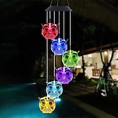 economico Luci paesaggistiche-campanello a vento solare, luci da giardino impermeabili che cambiano colore, decorazioni per le feste, campanelli a vento commemorativi, acchiappa-vento, decorazioni sospese per casa, giardino, patio, cortile, portico, 1 pz.