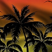 cheap Tropical Plants &amp; Flowers-Men&#039;s Graphic Coconut Tree Swim Trunks Swim Shorts Board Shorts Mid Waist Fashion Streetwear Designer Casual Daily Holiday Pocket Drawstring Elastic Waist Designer Clothing Apparel
