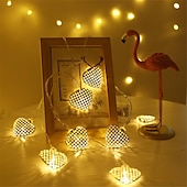 cheap USB String Lights-1PC String Light with Remote USB 3M 118in 20LED Golden Iron Art Love Light String LED Decorative Light Small Night Light Suitable for Room Decoration Remote Control Timed Dimming 8 Mode Flashing Outdoor Wedding