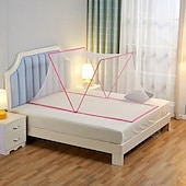 baratos Dossel e Cortinas de Cama-Dobrável portátil criptografado mosquiteiro adulto estudante dormitório mosquiteiro crianças único duplo portátil instalação-livre mosquiteiro capa