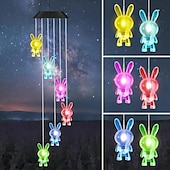economico Luci paesaggistiche-campanello a vento solare, luci da giardino impermeabili che cambiano colore, decorazioni per le feste, campanelli a vento commemorativi, acchiappa-vento, decorazioni sospese per casa, giardino, patio, cortile, portico, 1 pz.