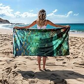 お買い得  ビーチタオルセット-ビーチタオル 夏用ビーチブランケット アンダーウォーターワールドシリーズ 3Dプリント 100%マイクロファイバー 通気性の良い快適なブランケット