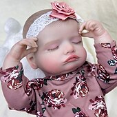 abordables Poupées-18 pouce Poupée Reborn Jouet pour Bébé &amp; Nourrisson Poupée Reborn Toddler Poupée Poupée bébé Reborn Bébé Nouveau née réaliste Cadeau Vinyle W-001 cadeaux noël enfant avec vêtements et accessoires