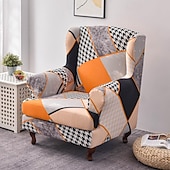preiswerte Sesselabdeckung &amp; Armless Chair Cover-weicher, elastischer Tigerbankbezug, Freizeithockerbezug, karierter Rundum-Sofastuhlbezug