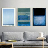 halpa Maisemataulut-käsinmaalattu taivaansininen merkki rothko kangasmaalaus abstrakti taide sisustus moderni seinätaide nykymaalaus kodin sisustus lahja venytetty kehys valmis ripustettavaksi