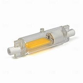 זול נורות גליל לד-נורת led r7s ניתנת לעמעום עמוק ללא הבהוב צינור זכוכית נורת זכוכית 78 מ&quot;מ בעוצמה גבוהה מנורת תירס r7s j78 להחליף אהילים אור הלוגן 220v
