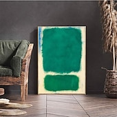 halpa Maisemataulut-käsinmaalattu taivaansininen merkki rothko kangasmaalaus abstrakti taide sisustus moderni seinätaide nykymaalaus kodin sisustus lahja venytetty kehys valmis ripustettavaksi