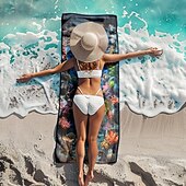 お買い得  ビーチタオルセット-ビーチタオル 夏用ビーチブランケット アンダーウォーターワールドシリーズ 3Dプリント 100%マイクロファイバー 通気性の良い快適なブランケット