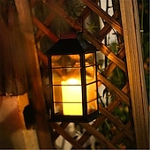billiga Pathway Lights &amp; Lanterns-vintage sollykta - flimrande led hängande ljus, soldriven utomhuslykta i metall för trädgård, uteplats, gårdsinredning