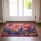 cheap Doormats-Wedding Oil Painting Flowers Doormat Non-Slip Oil Proof Rug Indoor Outdoor Mat Bedroom Decor Bathroom Mat Entrance Rug Door Mat