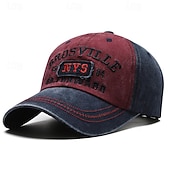 economico Cappellino da baseball da uomo-Per uomo Cappellino da baseball Cappello da sole Cappello da camionista Nero Blu Misto poliestere / cotone Con ricami Vintage Di tendenza Informale Strada Giornaliero Alfabetico Regolabile Crema