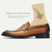 preiswerte Loafer aus hochwertigem Leder-Herren-Loafer gelbbraun schwarz geflochtenes Leder hellbrauner Riemen Slipper