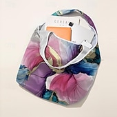 cheap Handbag &amp; Totes-Women&#039;s Large Abstract Floral Print Tote Bag – Reusable Foldable Shopping Bag with Artistic Design for Everyday Use