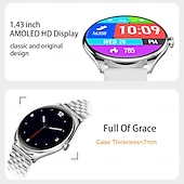 お買い得  スマートウォッチ-696 MT55 スマートウォッチ 1.43 インチ スマート·ウォッチ ブルートゥース ECG + PPG 歩数計 着信通知 と互換性があります Android iOS 女性 男性 ハンドフリーコール メッセージ受信通知 IP 67 46mmの時計ケース