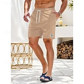 abordables Bermudas estilo casual-Hombre Pantalón corto Pantalones cortos casuales Pantalones cortos de pana Bolsillo Correa Cintura elástica Plano Comodidad Corto Festivos Playa Fin de semana Moda Casual Negro Amarillo Microelástico