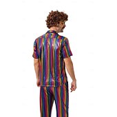 abordables Conjuntos-Disco Años 80 Pantalones Accesorios Camisas Disco Hombre Disfraz de carnaval Víspera de Todos los Santos Carnaval Mascarada Rendimiento Fiesta Discoteca Adulto Cima Pantalones