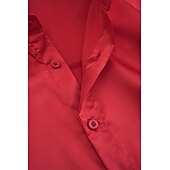 levne Pánské saténové košile-Pánské Košile Saténová košile Košile pro volný čas Košile na knoflíky Černá Žlutá Vodní modrá Červená Světle šedá Dlouhý rukáv Bez vzoru Klopa Dovolená Denní Oblečení Módní Na běžné nošení Pohodlné