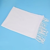 economico Anti-stress-2 pezzi sciarpa tinta unita sciarpa di cotone bianco e seta di lino sciarpa lunga scialle cravatta materiale tinto fai da te 68 * 190 cm