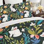 economico Set copripiumino-cartone animato fiori estivi animali tessuto spazzolato addensato letto matrimoniale copripiumino accogliente set aiuola set da 2 pezzi set da 3 pezzi peluche corto leggero e morbido