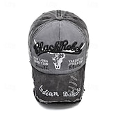 Недорогие Бейсболка мужская-Муж. Бейсболка Шляпа от солнца Шляпа дальнобойщика Черный Синий Хлопок Вышивка Винтаж Мода На каждый день Для улицы Повседневные Буквы Регулируется Защита от солнечных лучей Дышащий