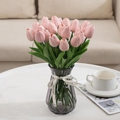 economico Forniture per eventi e feste-10 fiori artificiali di tulipani in PU realistici: perfetti per decorazioni domestiche, decorazioni nuziali ed eventi - tulipani dall&#039;atmosfera realistica per una maggiore eleganza
