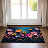 cheap Doormats-Wedding Oil Painting Flowers Doormat Non-Slip Oil Proof Rug Indoor Outdoor Mat Bedroom Decor Bathroom Mat Entrance Rug Door Mat