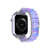 baratos Pulseiras de Apple Watch-Pulseira de joias Compatível com Pulseira Apple Watch 38mm 40mm 41mm 42mm 44mm 45mm 49mm Com Miçangas Ajustável Respirável Resina pulseira de substituição para iwatch Ultra 2 Series 9 8 7 SE 6 5 4 3