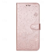 cheap Samsung Cases-Phone Case For Samsung Galaxy S24 S23 S22 S21 S20 Ultra Plus FE A54 A34 A14 Note 20 10 S25 Ultra Wallet Case Magnetic Full Body Protective with Wrist Strap Cat Bee TPU PU Leather