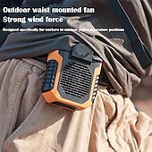 baratos Ventoinhas-Ventilador com Clipe para Cintura com Power Bank – Ventilador de Resfriamento Sem Lâminas com Absorção de Choque Bateria de Polímero