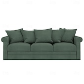baratos Cobertura de Sofa-Capa de Sofá de Veludo de 3 Lugares Sólida Almofadada