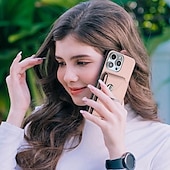 cheap iPhone Cases-Phone Case For iPhone 16 iPhone 15 Pro Max Plus iPhone 14 13 12 11 Pro Max Plus Mini SE Back Cover with Stand Holder with Wrist Strap Card Slot Retro TPU PU Leather