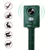economico Sensori e allarmi di sicurezza-Repellente per animali ad ultrasuoni a energia solare: deterrente con sensore di movimento impermeabile per gatti, cani, uccelli e animali selvatici nei giardini &amp;all&#039;aperto