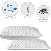 cheap Outdoor Pillow &amp; Covers-Waterproof Pillow Protective Case, Pillow Cover, Comfortable Pillow Protective Covers, Standard Size Pillow Case Protector, Breathable Case