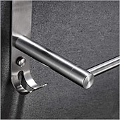 cheap Towel Bars-3-Tier Towel Rail with Hooks for Bathroom Wall Mounted Stainless Steel Towel Bar Brushed Nickel Towel Rack Rustproof Towel Bar 40/50/60CM(Silvery)