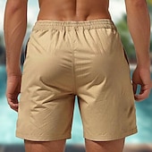 cheap Holiday-Coconut Tree Men&#039;s Cotton Linen Shorts Summer Hawaiian Shorts Beach Shorts Print Drawstring Elastic Waist Breathable Soft 20% Linen Shorts Casual Daily Holiday Streetwear