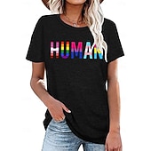 ieftine Mândrie-Tricou Cămăși Pride Curcubeu Uman Casual Stil de strada Tricou lesbiană pentru Pentru femei Adulți Ștanțare la cald pentru Halloween Carnaval Mascaradă Parada Mândriei Luna Mândriei
