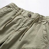 cheap Classic-Men&#039;s Tactical Shorts Cargo Shorts Shorts Buttons Drawstring Elastic Waist Plain Wearable Short Outdoor Daily Going out Fashion Classic Black Army Green
