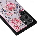 economico Cover Samsung-telefono Custodia Per Samsung Galaxy S24 S23 S22 S21 Ultra Plus S21 FE S25 Ultra Per retro Supporto a molla Slot per schede Resistente agli urti Fiore Floreale TPU PC