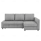 baratos Cobertura de Sofa-Capa de Sofá em Linho com Armazenamento Cor Sólida Capas Acolchoadas em Algodão e Linho