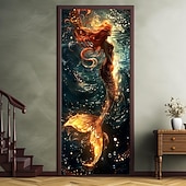 abordables Bannières de Garage et de Porte-sirène halo porte couvre décoration murale porte tapisserie porte rideau décoration toile de fond porte bannière amovible pour porte d'entrée intérieur extérieur maison chambre décoration ferme décor