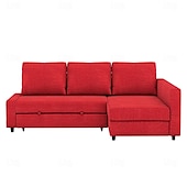 baratos Cobertura de Sofa-Capa de Sofá em Linho com Armazenamento Cor Sólida Capas Acolchoadas em Algodão e Linho