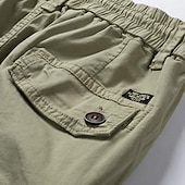 cheap Classic-Men&#039;s Tactical Shorts Cargo Shorts Shorts Buttons Drawstring Elastic Waist Plain Wearable Short Outdoor Daily Going out Fashion Classic Black Army Green