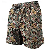 preiswerte 3D-Sweatshorts für Herren-Herren Paisley-Muster Farbverlauf Sweatshorts Kurze Hose Strandshorts Kurze Hosen Frottee-Shorts Mittlere Taillenlinie Brautkleider schlicht Athleisure Täglich Festtage Strassenmode Kordelzug