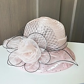 preiswerte Partyhut-Kopfstück Organza Hochzeit Abendgesellschaft Elegant Hochzeit Mit Tüll Kopfschmuck Kopfbedeckung