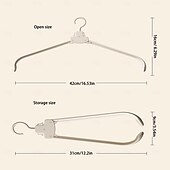 abordables Porte-Vêtements-Paquet de 10 cintres pliants – multifonctionnels pour la maison, le balcon, les voyages, les voyages d&#039;affaires ; rangement portable, épaule large, sans trace, étendoir à vêtements