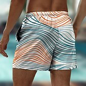 tanie Wzór geometryczny-Męskie Wzór geometryczny Kolorowy Tenké Szorty kąpielowe Spodenki surfingowe Kąpielówki Średni Talia Hawajskie Codzienny Święto Plaża Ściągana na sznurek z siateczkową podszewką Elastyczny pas