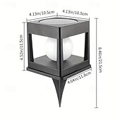 preiswerte Bodenlichter-Solarsäulenkopflampe für den Außenbereich, wasserdicht, Zaunlicht, Solarpfostenleuchten, Gartenstufen-Rasengarten, Landschaftsdekorationsbeleuchtung