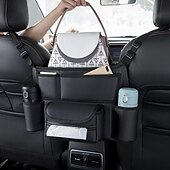 お買い得  車両サービス-カップホルダー付きの座席間の車用収納ポケット、車用ハンドバッグホルダー、車用ティッシュホルダー、車の前部座席用レザー製大型バッグハンドバッグホルダー、多目的車用ポケットハンドバッグ収納オーガナイザー